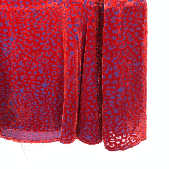 Johnny Was Women's Size L Doris Velvet Burnout Mini Dress Scoop Neck Solid Red - Picture 4 of 8